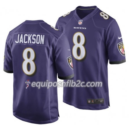 Camiseta Hombre NFL Baltimore Ravens Lamar Jackson 8 Nike Púrpura